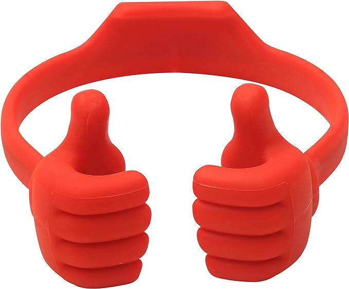 Honsky Thumbs-up Cell Phone Stand Holder, Tablet Stand Cradle for Desk Desktop Smartphone Cellphone Mobile Phone Tablets – Universal Adjustable Flexible, Deep Red