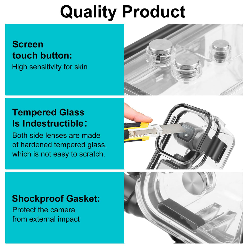 PULUZ Waterproof Case for DJI Osmo Pocket 3, 147FT/45M Diving Housing