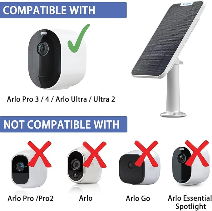 4W Solar Panel Charging Compatible with Arlo Pro 3/Pro 4/Pro 5S/Ultra/Ultra 2 only, with 13.1ft Waterproof Charging Cable, IP65 Weatherproof,Includes Secure Wall Mount(3-Pack)(Magnetic Connector)