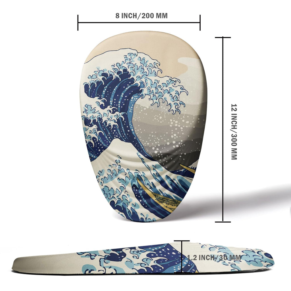 Armanza Ergonomic Mouse Pad Wrist Rest, Japanese Sea Wave Mouse Pad with Wrist Support, Memory Foam Massage Design & Non-Slip PU Base MousePads for Pain Relief, Desk, Office, Home, Kanagawa Wave