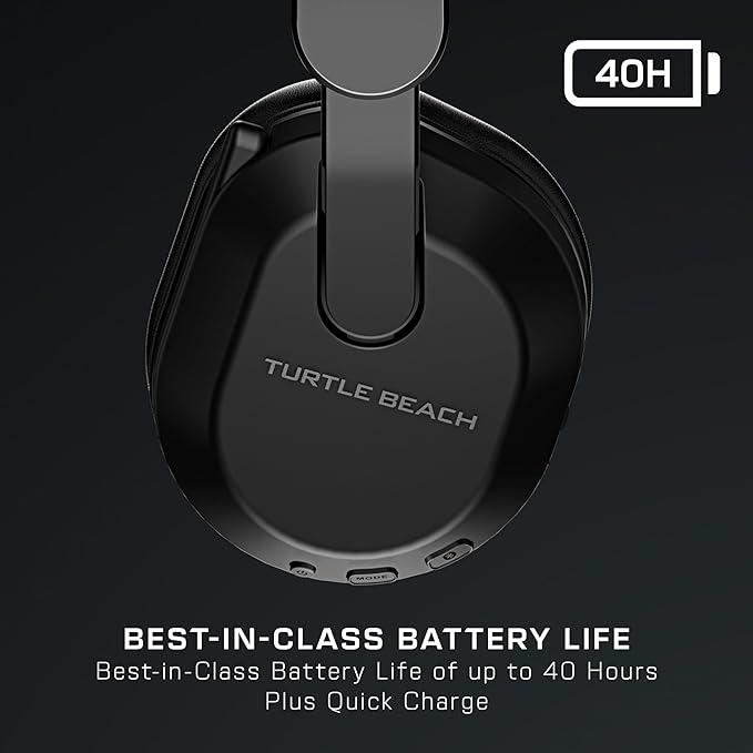 Turtle Beach Stealth 500 Wireless Amplified Gaming Headset for PC, PS5, PS4, & Mobile – 40-Hr Battery, Bluetooth, Memory Foam Cushions, Flip-to-Mute Mic, EQ Presets, Companion App – Black