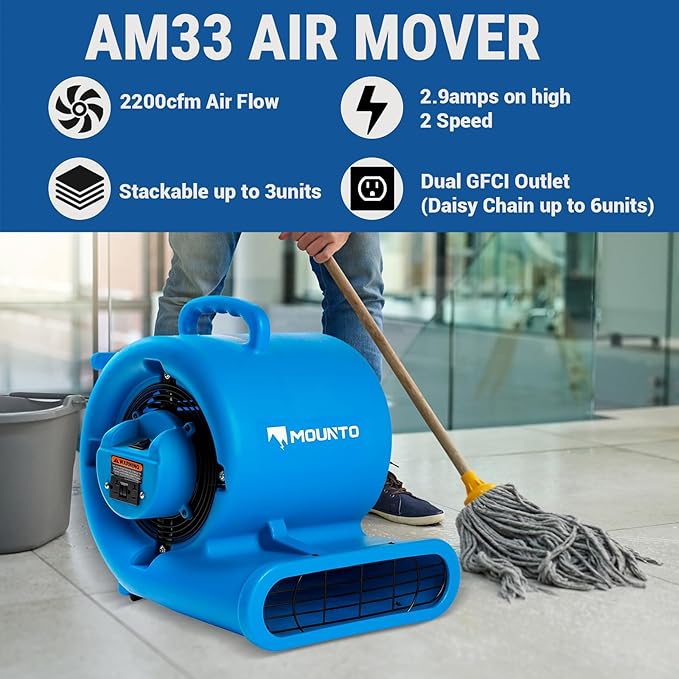 MOUNTO Water Damage Restoration Combo Package Deals (20xAir Mover, 4x Air Scrubber, 4x LGR Dehumidifiers)