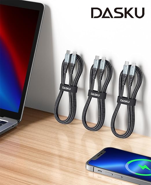 iPhone Cable Fast Charging 6FT USB C Lightning Cable 3 Pack 6 Foot Nylon Braided Type C Lightning Cord Compatible with iPhone 14 13 12 11 Pro Max Mini 8 Plus SE iPad and More