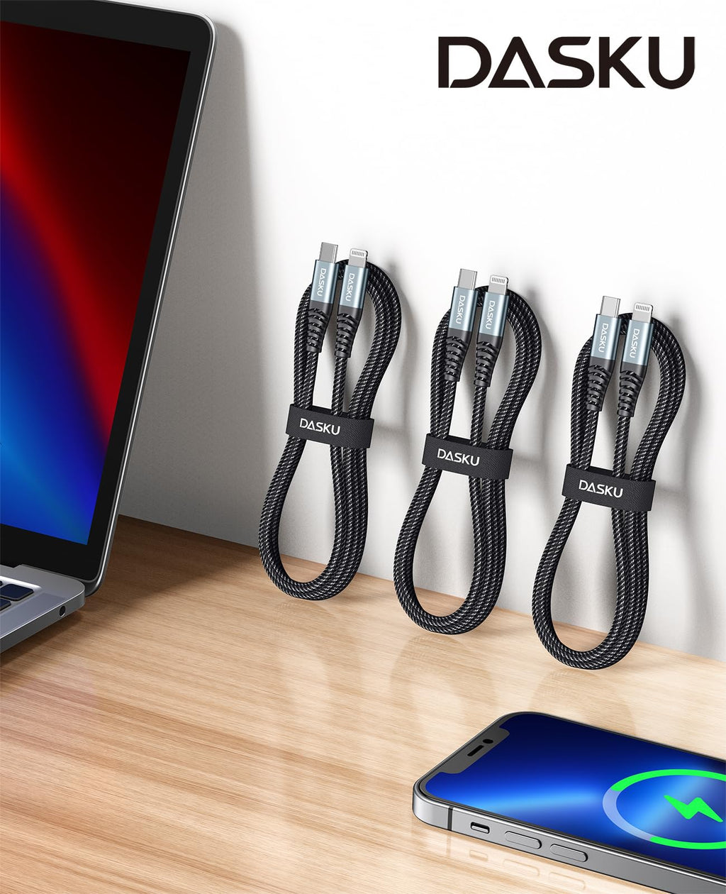 iPhone Cable Fast Charging [MFi Certified] USBC Lightning Cable 6FT, 3 Pack