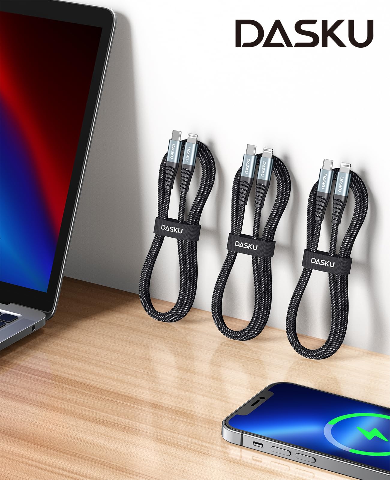 iPhone Cable Fast Charging [MFi Certified] USBC Lightning Cable 6FT, 3 Pack