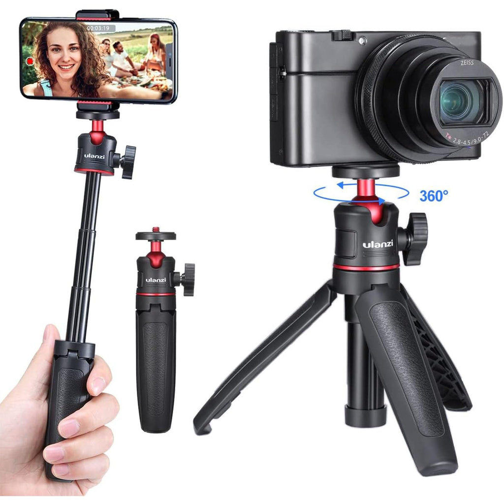 ULANZI MT-08 Extension Pole Tripod, Mini Selfie Stick Stand Handle Grip for Cell Phone iPhone Pro Max Android Luna Pocket Xtra Muse Canon Sony ZV-1 A6400 A6600 Cameras Video Recording/Vlogging