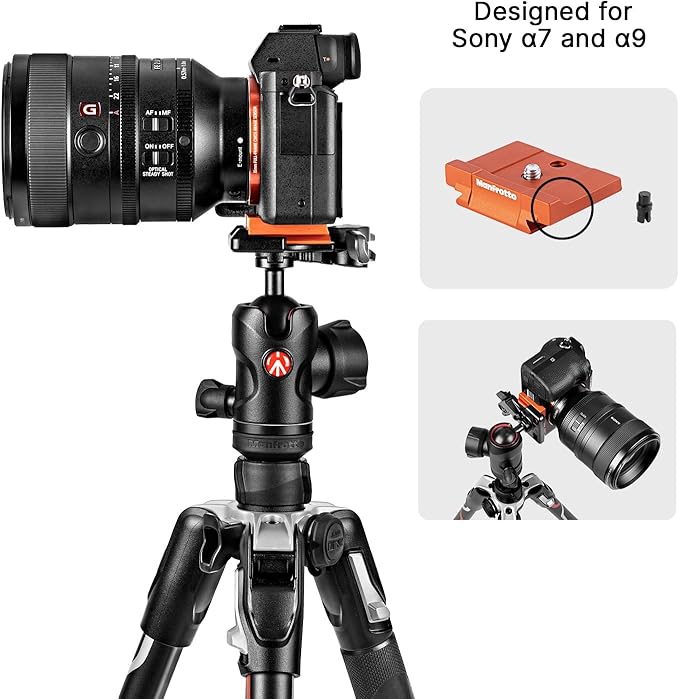 Manfrotto Befree Advanced Camera Tripod Kit Compatible with Sony Alpha7 and Alpha9 Cameras, Tripod Travel Kit with Ball Head and Lever Closure, Aluminium Tripod for Camera Accessories, DSLR,Mirrorless