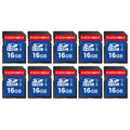 INDMEM SD Card 16GB, 10-Pack UHS-I Class 10 MLC Flash Memory Card, High-Speed Secure Digital Cards for Cameras, DSLR, Action Cams - Reliable Storage