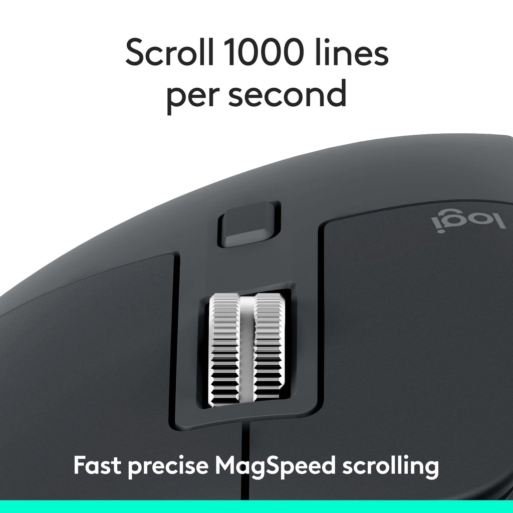 Logitech MX Master 3S Bluetooth Wireless Mouse No Receiver - Graphite