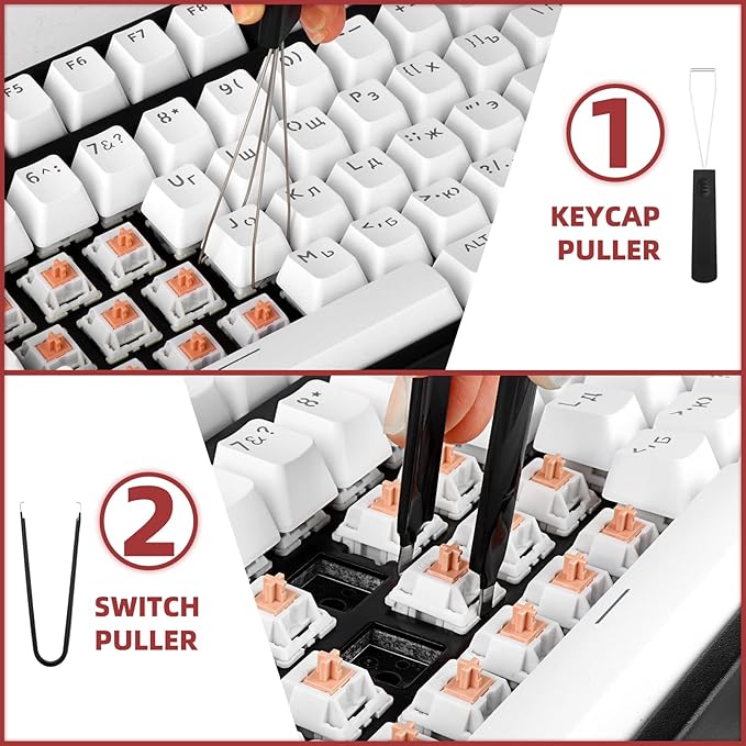 YIMAGUJRX RUNJRX Keyboard Lube Kit with Tweezers,Keycap Puller,Switch Puller,4-Claw Grabber,Lube Pen for Custom Keyboard, Keyboard Lube Tools