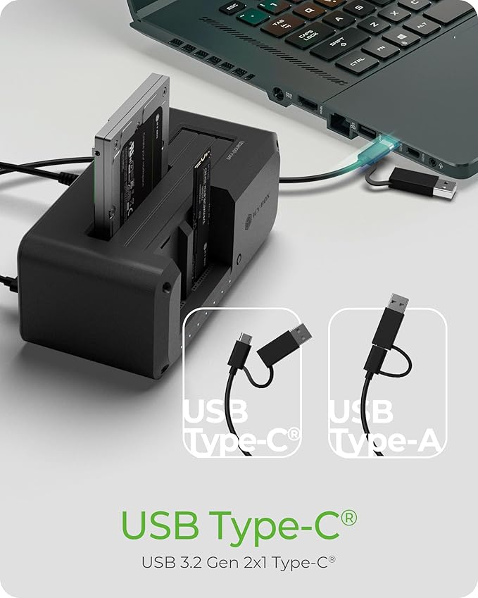 M.2 NVMe & SATA SSD/HDD Hard Drive Docking Station, ICY BOX USB-C 10Gbps NVMe Cloner&Reader, TripleBay Hard Drive cloner for 2.5"/3.5" SSD&HDD Hard Drives, Offline Cloning, Tool-Free (3 Bay)