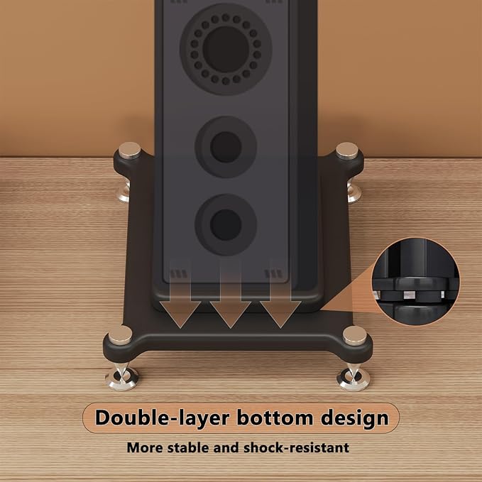 2pcs Subwoofer Isolation Stand, Double-Layered Speaker Isolation Stands with Stainless Steel Metal Feet, Acoustic Speakers Isolation Pad for Floor, Desktop (11.8×13.7in)