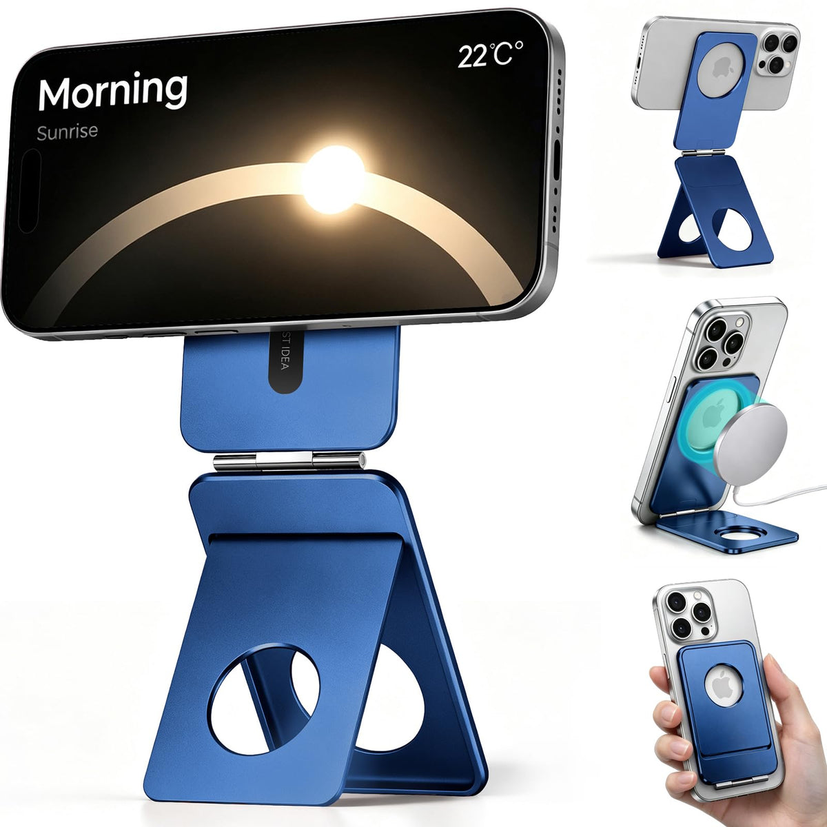 1ST IDEA for MagSafe Tripod Stand Ultra-Thin 0.23" | Aluminum Alloy Magnetic Tripod for iPhone, Flexible 20x Magnet Phone Stand Gift Accessories for Women Men for iPhone 17 16 15 14 13 12 Series