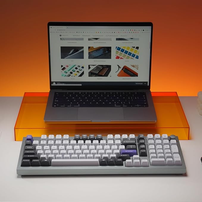 Keychron Q5 Pro QMK/VIA Wireless Custom Mechanical Keyboard, 96% Layout with Programmable Knob, KSA Double-Shot PBT Keycaps with Hot-swappable K Pro Brown Switch for Mac Windows Linux - Gray