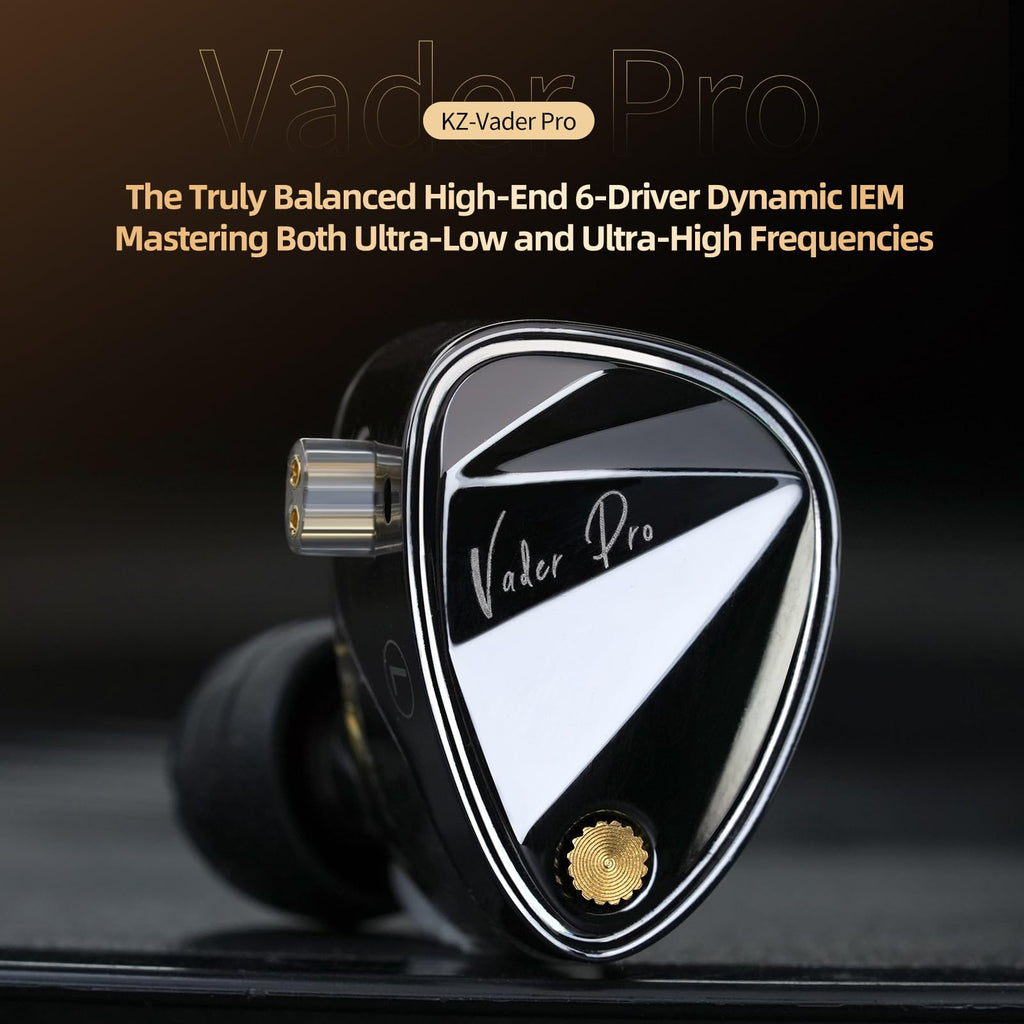 KZ Vader Pro in-Ear Monitors Gaming Earbuds, Triple Dynamic Driver IEM with 4 Tuning Switches, Clarity in All Frequency Stereo Sound Comfortable Noise Isolating Earphones for Stage and Studio (NNMIC)