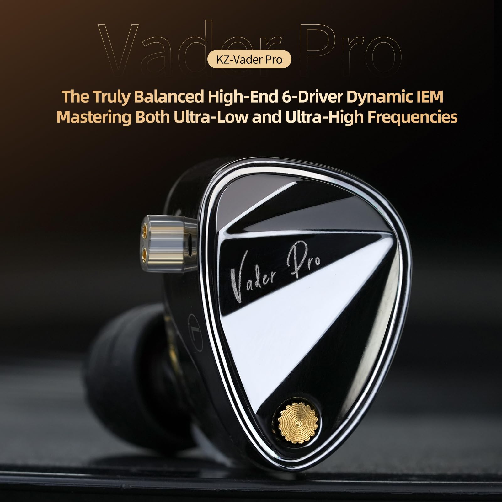 KZ Vader Pro in-Ear Monitors Gaming Earbuds, Triple Dynamic Driver IEM with 4 Tuning Switches, Clarity in All Frequency Stereo Sound Comfortable Noise Isolating Earphones for Stage and Studio (NNMIC)