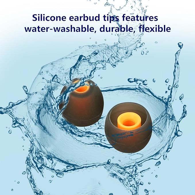 Earbud Replacement Tips Silicone Earbud Tips Earbud Covers Fit for in-Ear Headphones (Inner Hole 3.8mm -5.1mm) Earbud Rubber Tips Ear Tips,9 Pairs S/M/L