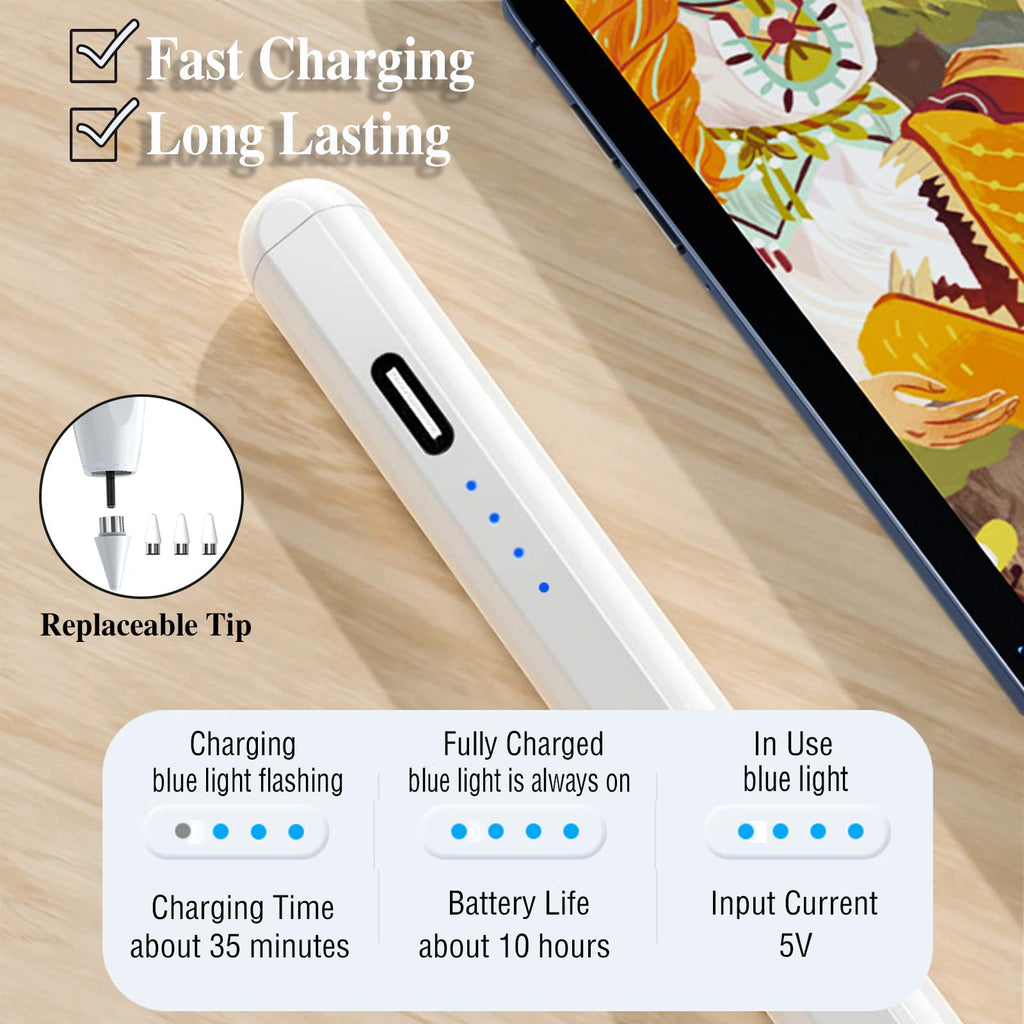 Active Stylus Pens for Touch Screens Rechargeable Tablet Pen POM Tip