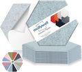 Mollywell Hexagon Acoustic Panels, High Density, Soundproofing, Decorative Noise Reduction Felt Wall Tiles for Ceilings, Home Office & Gaming Room (Smoky Blue), 14x12x0.4 Inch