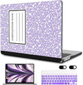 MEEgoodo Case for M4/M3/M2 MacBook Air 13.6 inch Case 2025 2024 2022, Fit Model A3240/A3113/A2681, Laptop Hard Shell with Keyboard Cover Compatible with MacBook Air 13 inch, Composition Book Purple