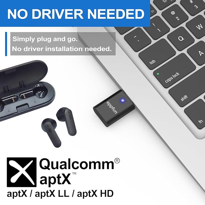 USB C Bluetooth Adapter for ps5/PS4, Dual Connection Wireless Audio Adapter Low Latency Dongle with 3.5 mm Analog Mic for PC, Mac, Phone