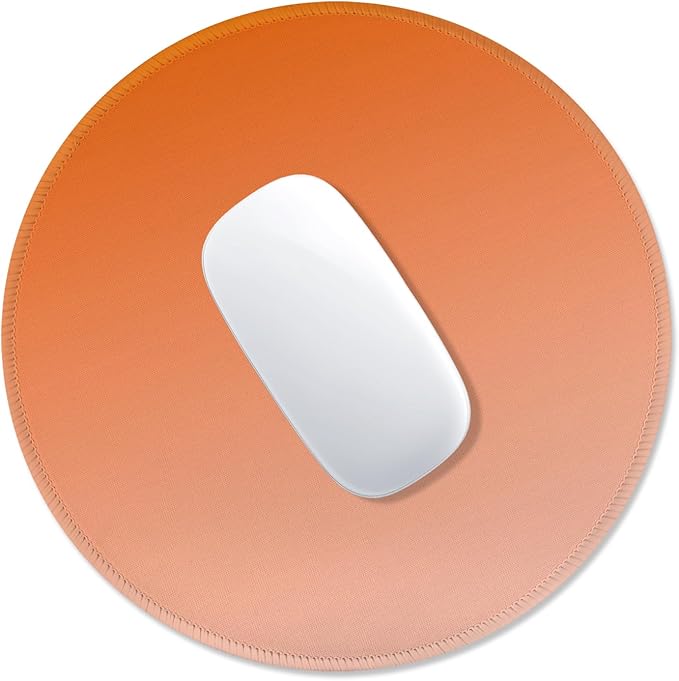 ITNRSIIET Mouse Pad Non-Slip Rubber Base Smooth Surface Stitched Edges Waterproof Durable Compatible with All Mice for Office & Gaming, Desk Accessory, Diameter 8.7 inch, Sunset Gradient