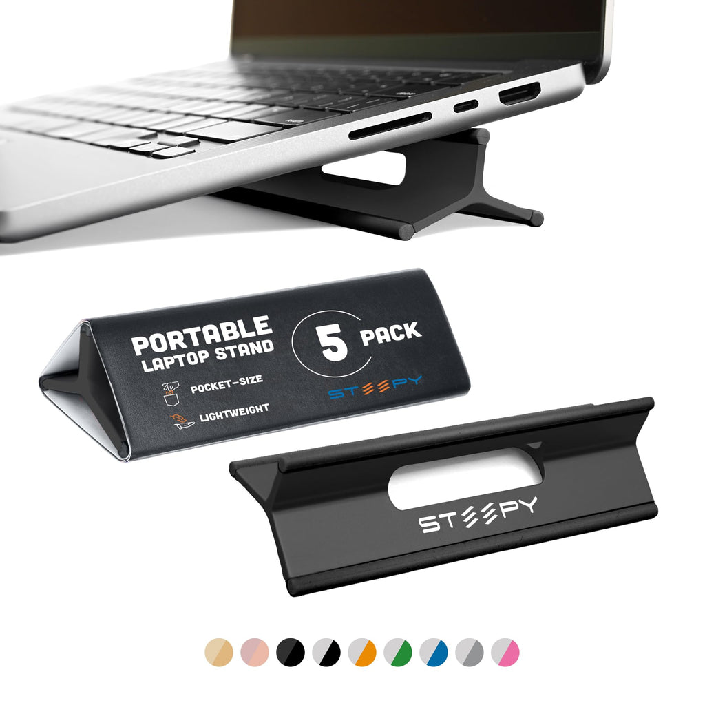 Steepy Portable Laptop Stand for Desk Adjustable Height, 13-17 Inch Devices
