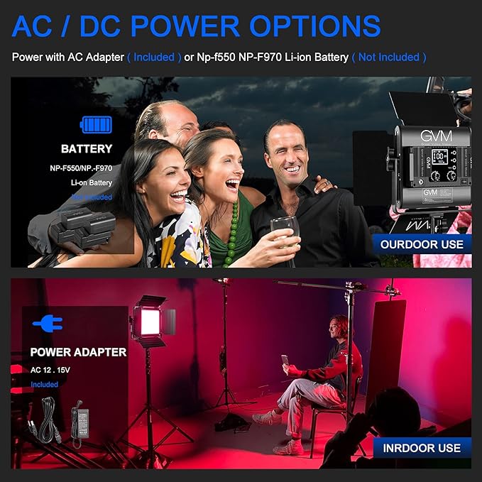 GVM RGB Video Lighting, 360° Full Color Led Video Light with APP Control, 3 Packs 850D Photography Lighting Kit CRI 97, YouTube, Aluminum Alloy Shell