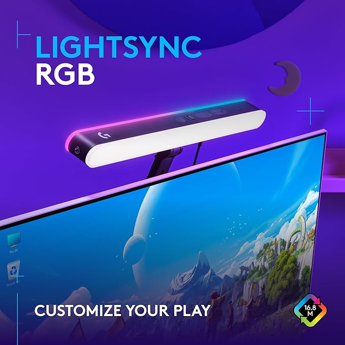 Logitech G Litra Beam LX Premium Dual-Sided RGB LED Streaming Key Light, TrueSoft, Studio Lights, Bluetooth, USB, PC/Mac - Graphite