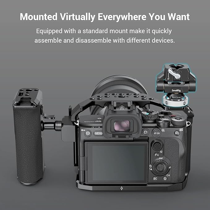 SmallRig Quick Release Camera Monitor Mount with Cold Shoe, Supports Swivel 360° and Tilt 170° Adjustable, Drop-in HawkLock Camera Hot Cold Shoe Monitor Holder for 5" & 7" Monitor - 3514C