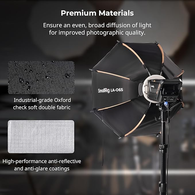 SmallRig LA-O65 Octagonal Softbox, 65cm/25.6in Quick Release Softbox with Carrying Bag, for Bowens Mount COB Lights for SmallRig for Neewer for Aputure for Godox