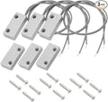 3Pcs Magnetic Reed Switch Wired Surface Mount Normally Closed NC Contact Sensor Alarm Magnetic Door Switch with 2 Wires, Zinc Alloy Sliver, MC-51