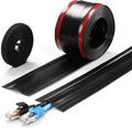 8.2Ft Cord Cover Floor, PVC Cord Covers for Wires on Floor, Soft Floor Cable Cover Cord Hider, Floor Cable Management Cable Protector for Commercial Office Carpet/Floors/Wall Black