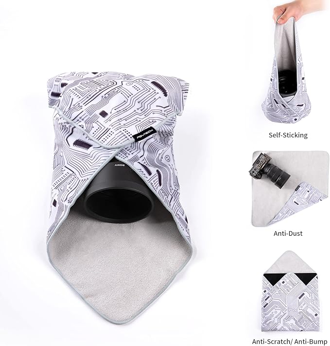 PGYTECH Protective Wrap - Anti-scratch Lens Wrap, Lens Protector, Magic Self-Adhesive Cloth Wrapper for DSLR/Camera/Phone/Accessories