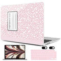 MEEgoodo Case for M5/M4/M3/M2 MacBook Air 13 inch Case 2026 2025 2024 2022, Fit Model A3449/A3240/A3113/A2681, Laptop Hard Shell Compatible with MacBook Air 13.6-inch, Pink Composition Book