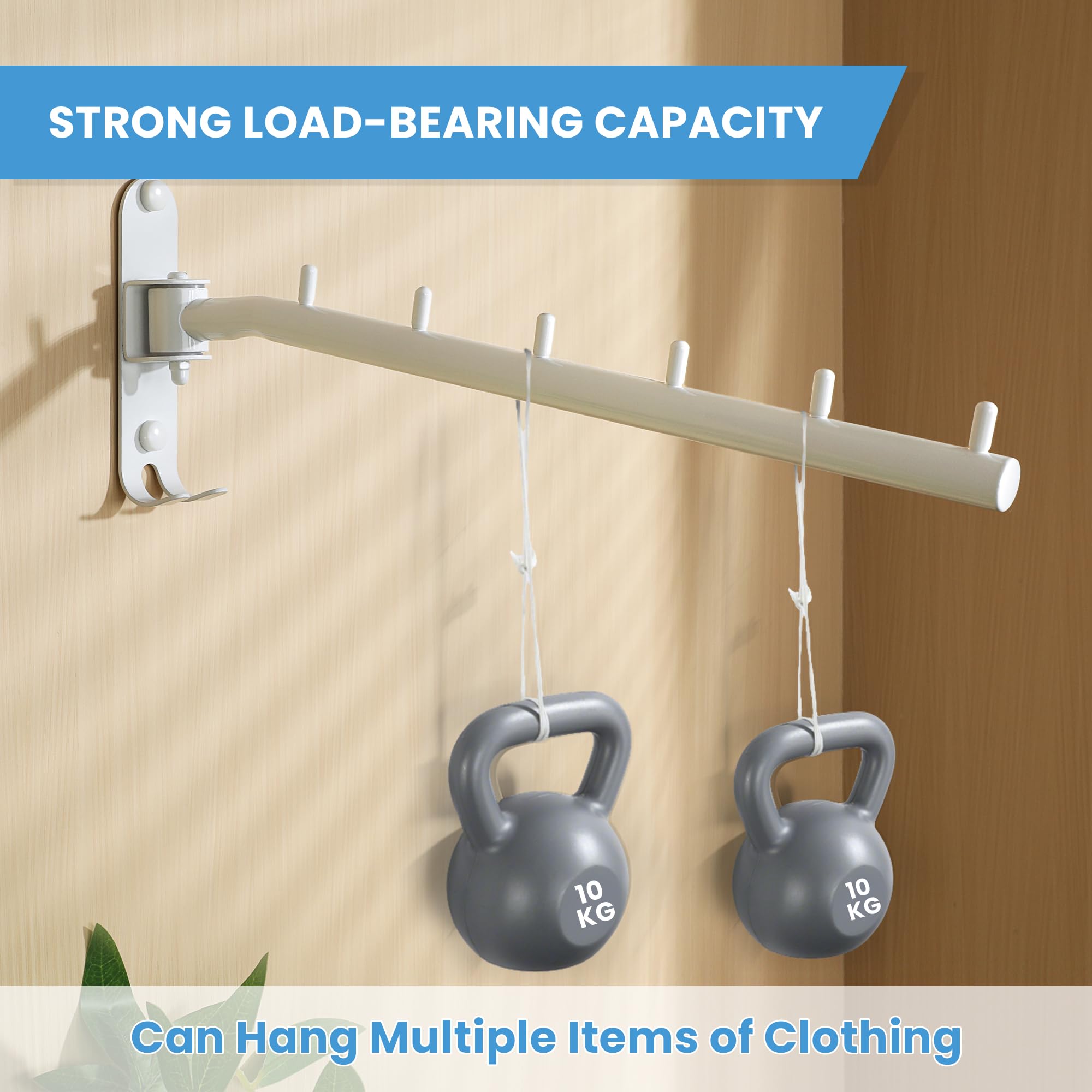 Mooche Swing Clothes Hanger Rack, Garment Racks 11.93" Long, White