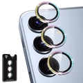 Avocase for Samsung Galaxy S25 Camera Lens Protector, Individual Metal Ring Tempered Glass Lens Cover, [Strong Adsorption] Scratch Resistant Ultra-Thin HD Clear Lens Cover, 1 Set-Colorful Sparkly
