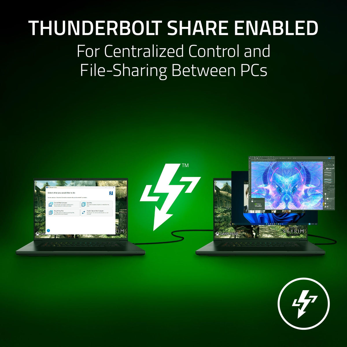 Razer Thunderbolt 5 Dock Chroma, 11 Ports + M.2 SSD Slot, Black