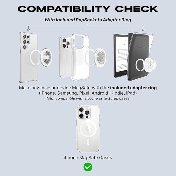 PopSockets Phone Grip for MagSafe with Kickstand, Magnetic Stand, Swappable Top, Secure Hold for iPhone MagSafe Cases, Phone & Tablet Grip, Cute PopSockets - Honeydew