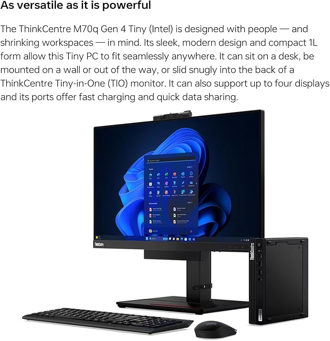 Lenovo ThinkCentre M70q Tiny 1L Business Desktop Computer, 12th Gen Intel Hexa-Core i5-12500T (Beat i7-11700T), 16GB DDR4 RAM, 256GB PCIe SSD, WiFi 6, Bluetooth 5.1, Windows 11 Pro