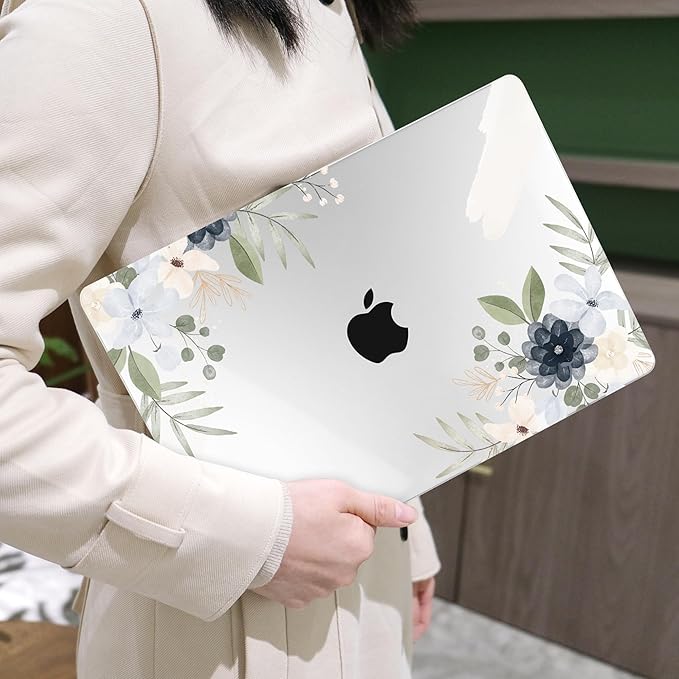 MEEgoodo for M4/M3/M2 MacBook Air 15.3 inch Case 2025 2024 2023, Case Fit Model (A3241/A3114/A2941) for MacBook Air 15 inch, Laptop Hard Shell with Keyboard Cover, Vintage Floral