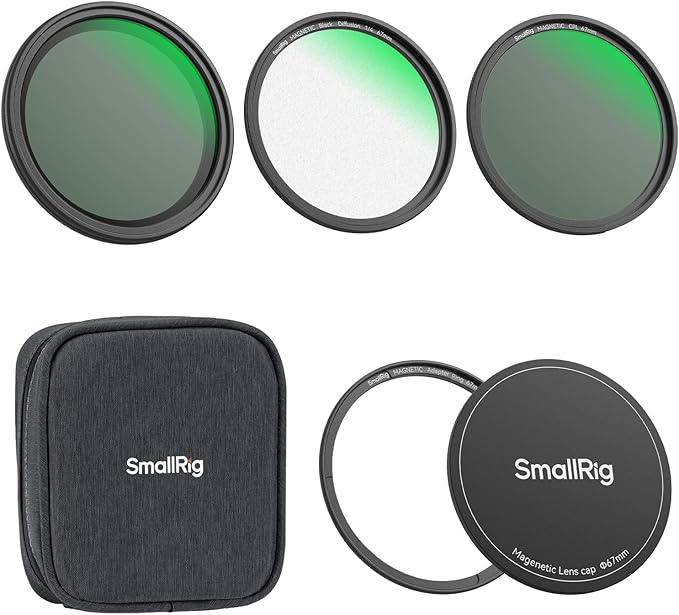 SmallRig 5-in-1 Magnetic 67mm Lens Filter Kit: VND + CPL + Black Mist 1/4 + Threaded Adapter Ring + Magnetic Lens Cover + Storage Bag + Cleaning Cloth, Magnetic Filter Set for Phone Camera Lens - 4726