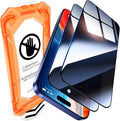 UniqueMe for iPhone 16 / iPhone 15 Privacy Screen Protector - [Military Grade Shatterproof & 9H+ Hardness] Screen Protector 16/15 Tempered Glass Full Coverage Protection, Easy to install, 2 Packs