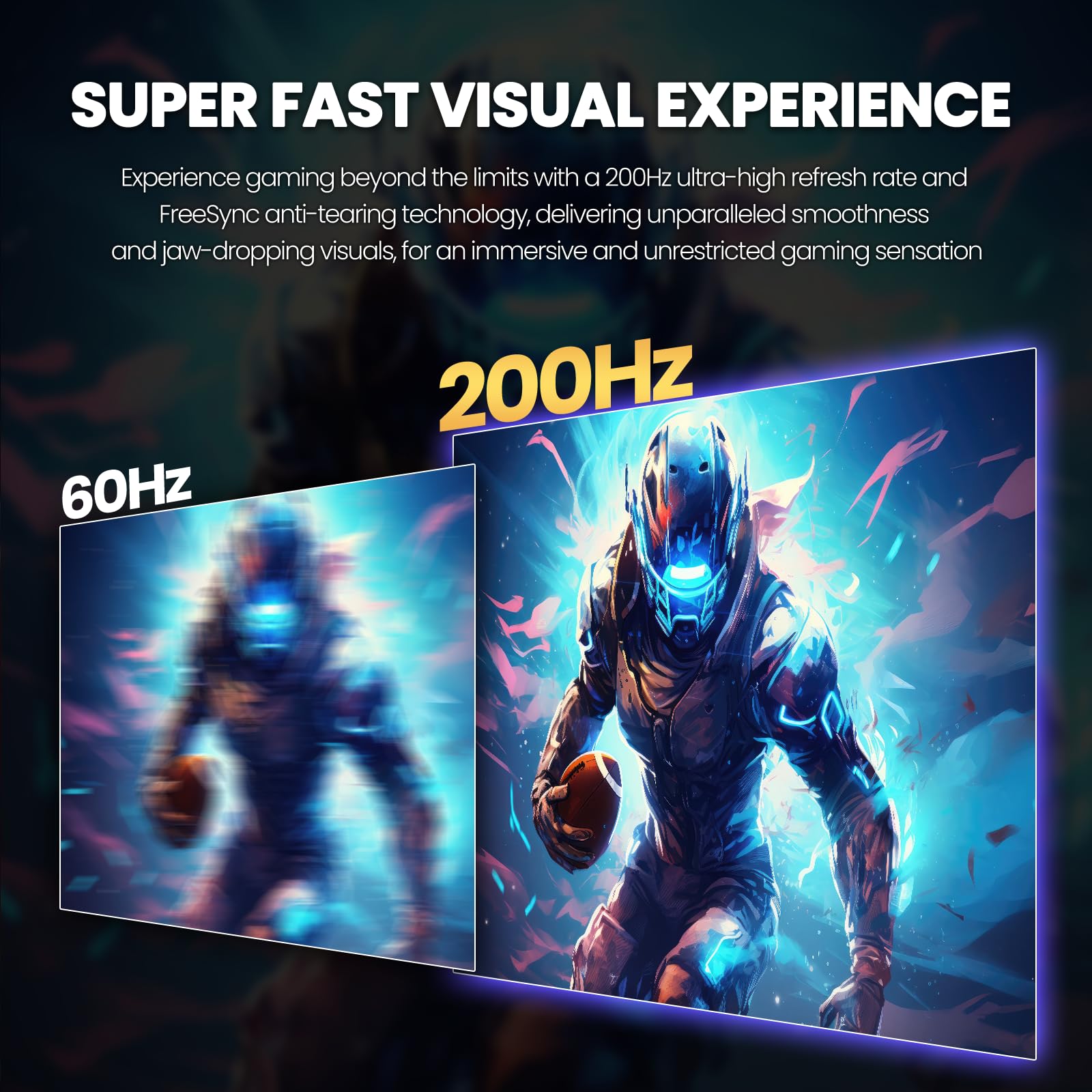 CRUA 32" FHD 200Hz Curved Gaming Monitor, 1800R, AMD FreeSync, Black
