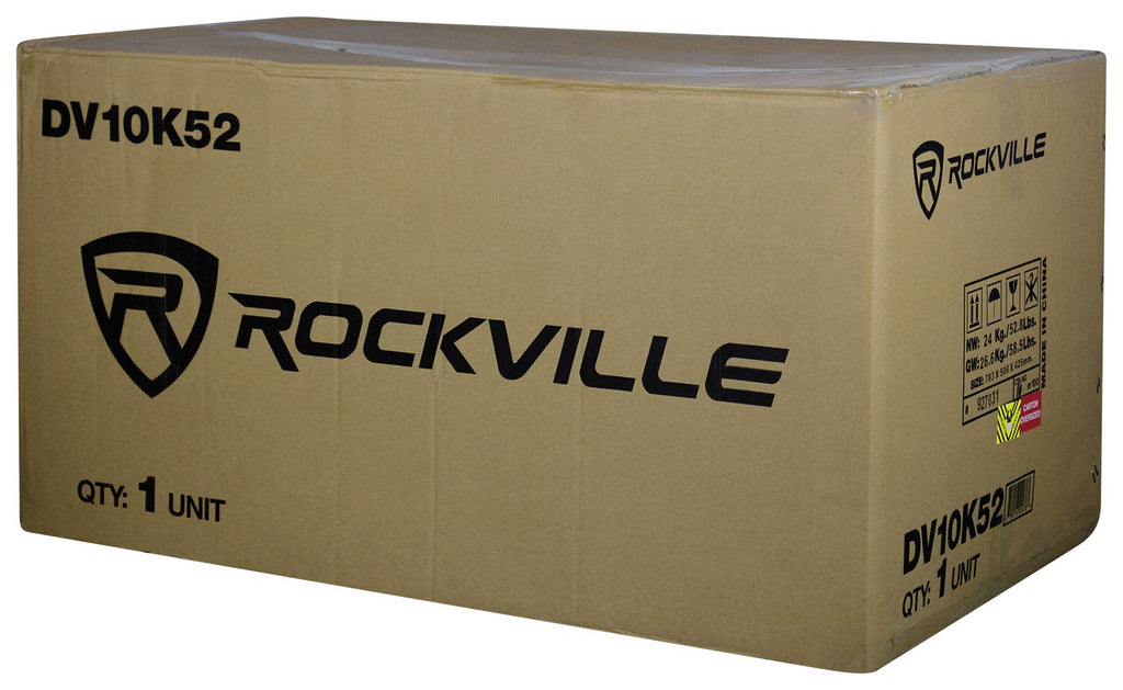 Rockville DV10K52 Dual 10" K5 Car Subwoofers Vented Enclosure Box 2 Ohm