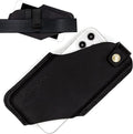 TobbinGear Leather Cell Phone Holster with Belt Clip, Universal Phone Holster for Men Belt Holder, Leather Case for iPhone, Samsung Galaxy Phones, Right Hand, Medium, Black
