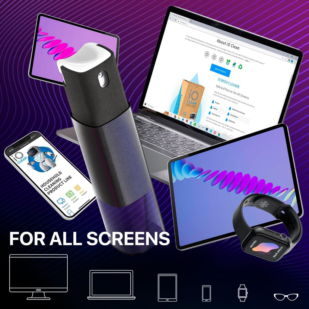 IO CLEAN Mini Screen Cleaner Spray – Finger Proof Screen Cleaner for