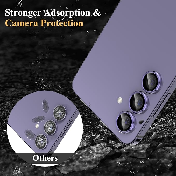 YWXTW Camera Lens Protector for Samsung Galaxy S24 Plus Accessories, 9H Tempered Glass Metal Individual Ring Camera Cover Screen Protector for S24 Plus, Case Friendly, Anti Scratch (Cobalt Violet)