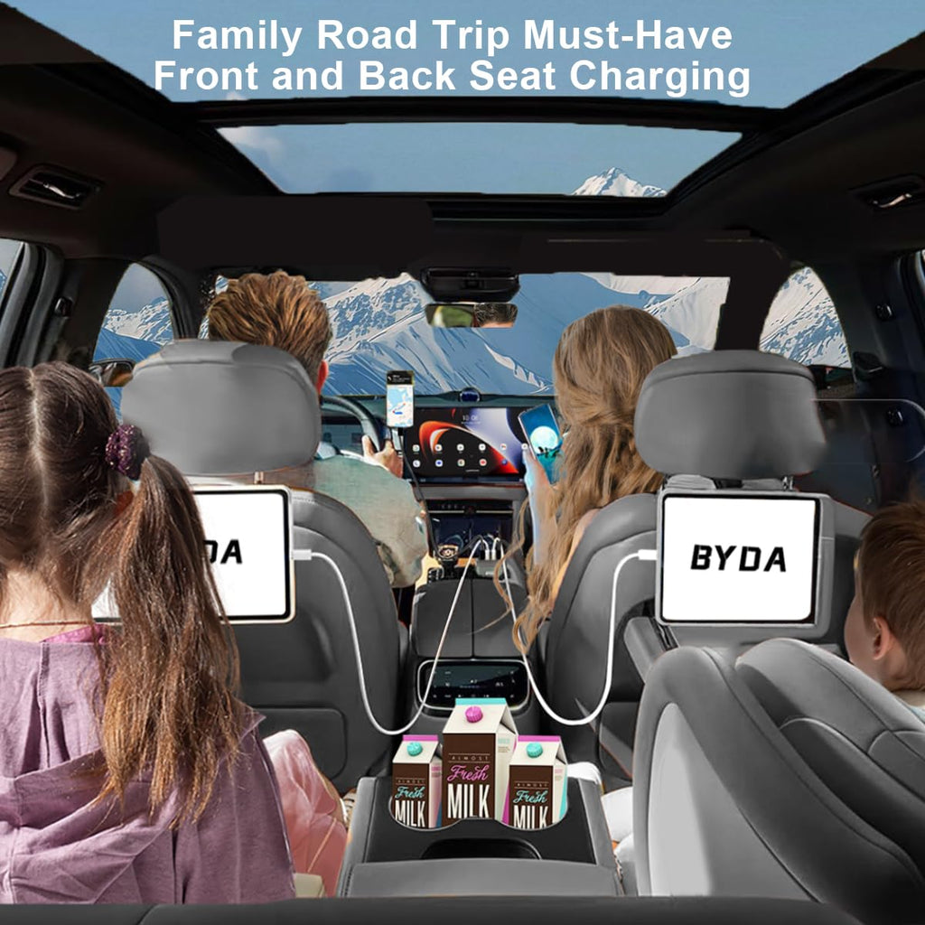 4 in 1 Retractable Car Charger,69W USB-C Fast Car Charger, for iPhone 17/16/15/14/13/12/11, Android,Pixel,Cigarette Lighter Charger (for Type C+Lightn-ing)