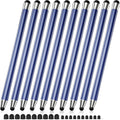 Stylus Pen for Touchscreen 10Pcs, 2-in-1 High Sensitivity & Precision Stylists pens, Stylus Pen for iPad/iPhone/Samsung/Android Tablets and Universal Capacitive Touch Screen (Blue)